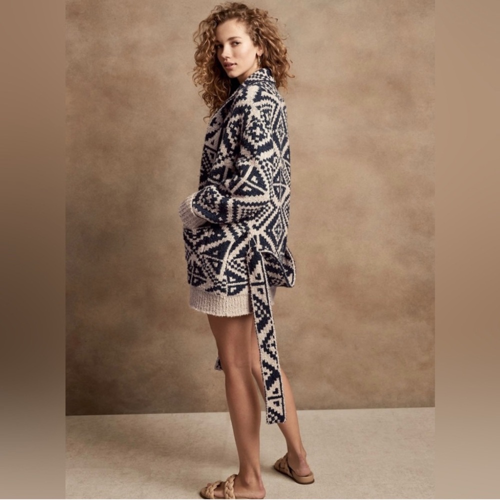 ISO!!! Banana Republic Heritage Jacquard Cardigan Poker Face XS, S, or M